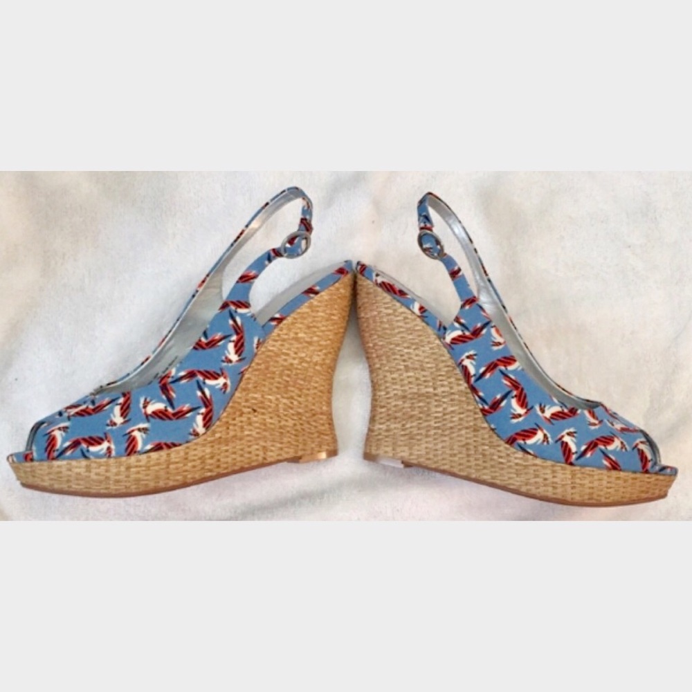 NWT. Open-Toed Wedge Heels. Size 10